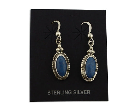 Navajo Earrings 925 Silver Natural Royal Blue Lapis Native American Artist C90s