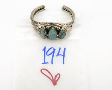 Navajo Bracelet .925 Silver Natural Blue Turquoise Artist Signed JP C.80's