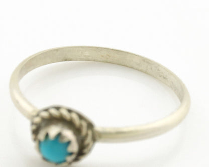 Navajo Ring .925 Silver Blue Turquoise Size 5.0 Native Artist C.1980s