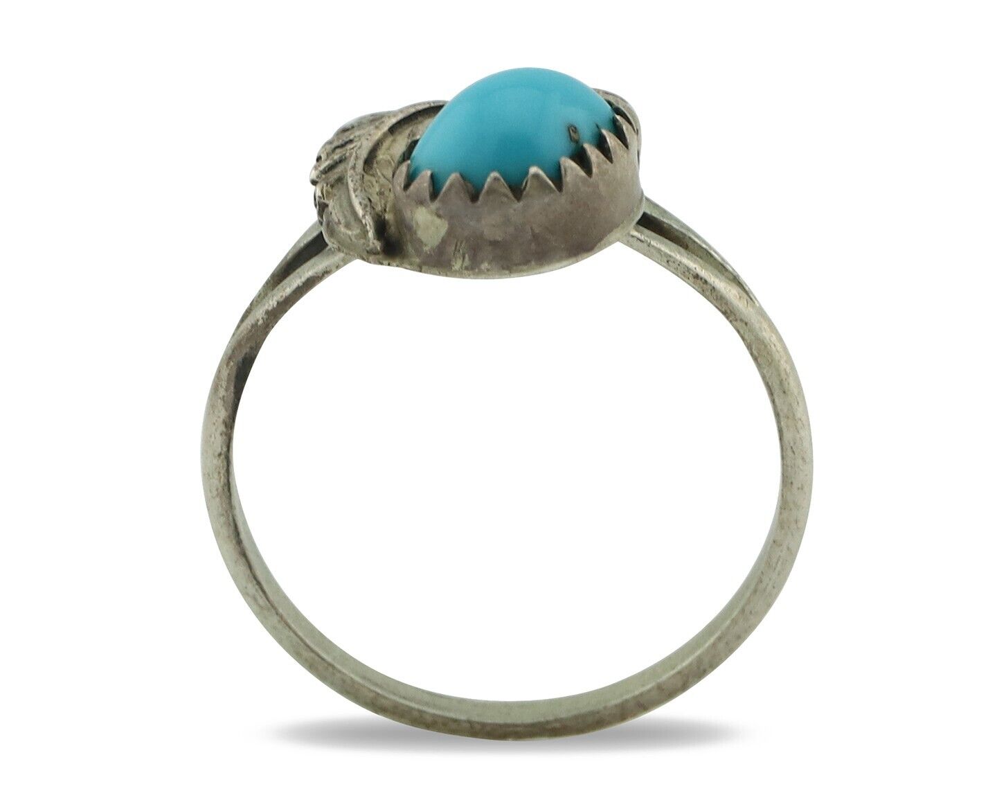 Navajo Ring .925 Silver Natural Blue Mined Southwest Turquoise Native Artist C80