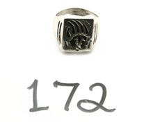 Navajo Ring .925 Silver Bear Claw Overlay Artist Native American C.80's