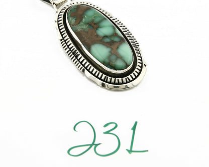 C. 1980 Navajo Artist Begay Landers Natural Mined Variscite .925 Pendant