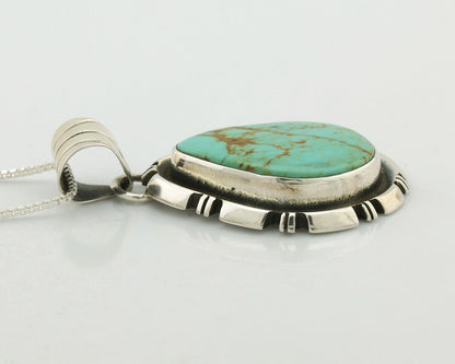 Navajo Necklace .925 Silver Arizona Turquoise Artist Signed Native C.1980's