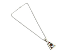 Women's Zuni Inlaid Pendant .925 Silver Signed V. Vacit