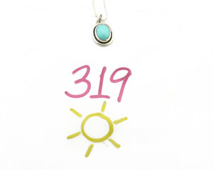Navajo Necklace 925 Silver Sleeping Beauty Turquoise Native Artist C.80's