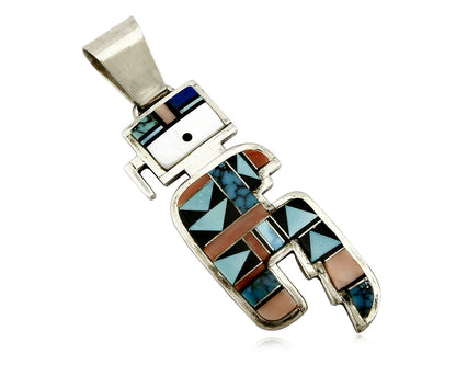 Navajo Turquoise Pendant .925 Silver Signed Ray Delgarito C.80's