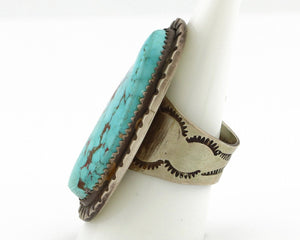 Navajo Ring 925 Silver Morenci Turquoise Native American Artist C.80's