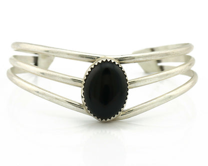 Navajo Bracelet .925 Silver Natural Black Onyx Artist Native American C.90's