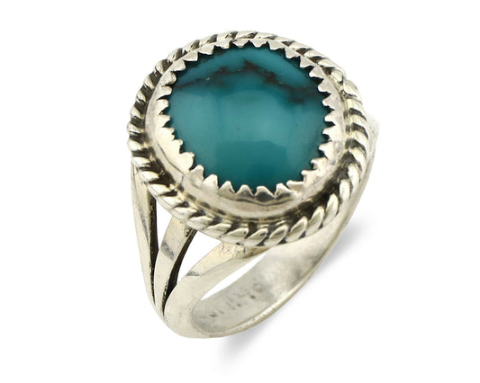 Navajo Ring .925 Silver Blue Southwest Turquoise Native Artist C.1980's