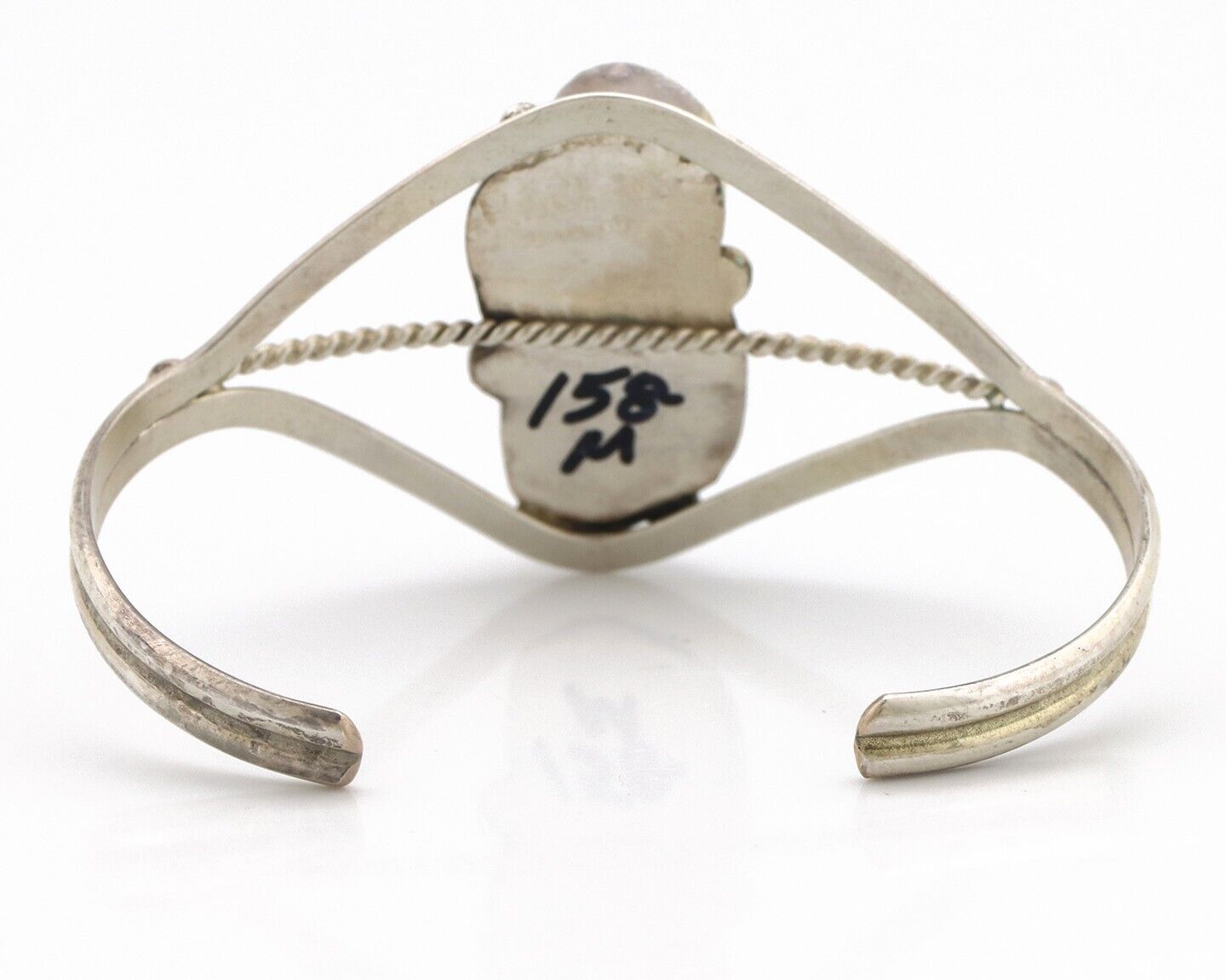 Navajo Bracelet 925 Silver Blue Turquoise Native American Artist Sgined Paul J