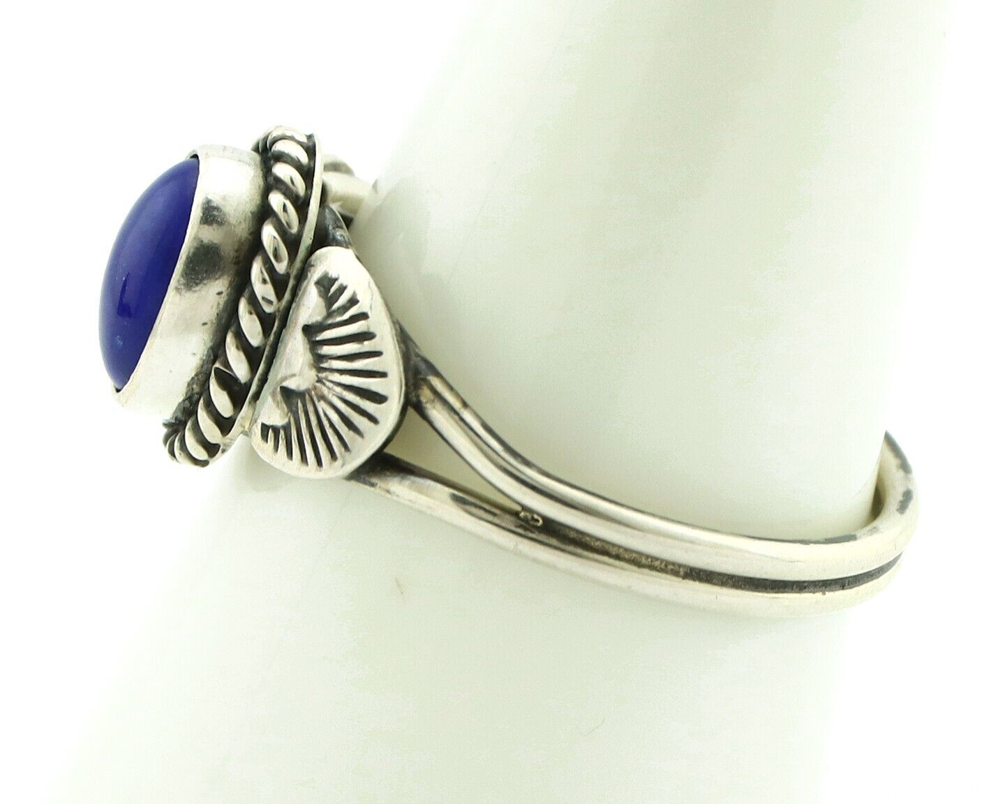 Navajo Ring 925 Silver Natural Royal Blue Lapis Lazuli Native Artist C.80's