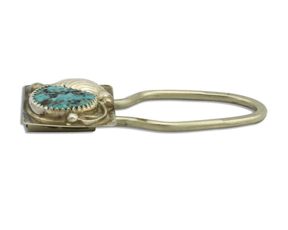 Navajo Key Chain .925 Silver Kingman Turquoise Native American Artist C.1980's