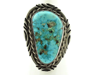 Navajo Ring 925 Silver Blue Gem Turquoise Artist Signed Billy Eagle C.80s