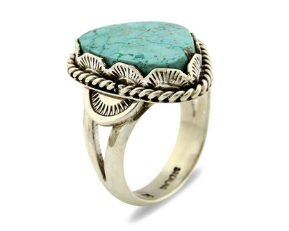 Navajo Turquoise Ring .925 Silver Handmade Signed Begay C.80's