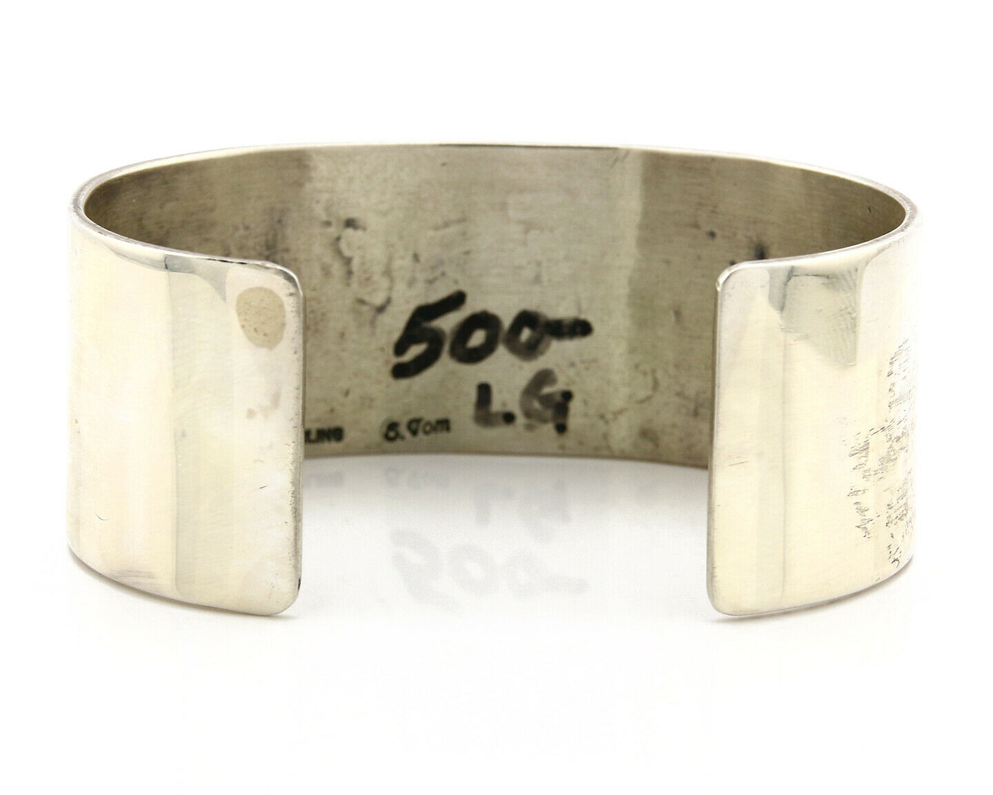 Navajo Bracelet .925 SOLID Silver Artist Signed S. Tom Overlay C.80-90's