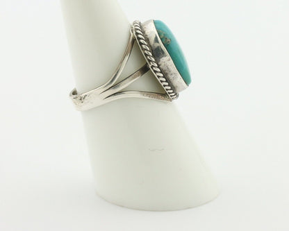 Navajo Handmade Ring .925 Silver Kingman Turquoise Native Artist C.80's