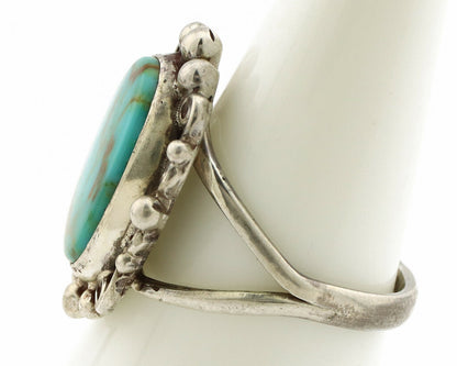 Navajo Ring .925 Silver Kingman Turquoise Artist Signed Billy Eagle C.90's