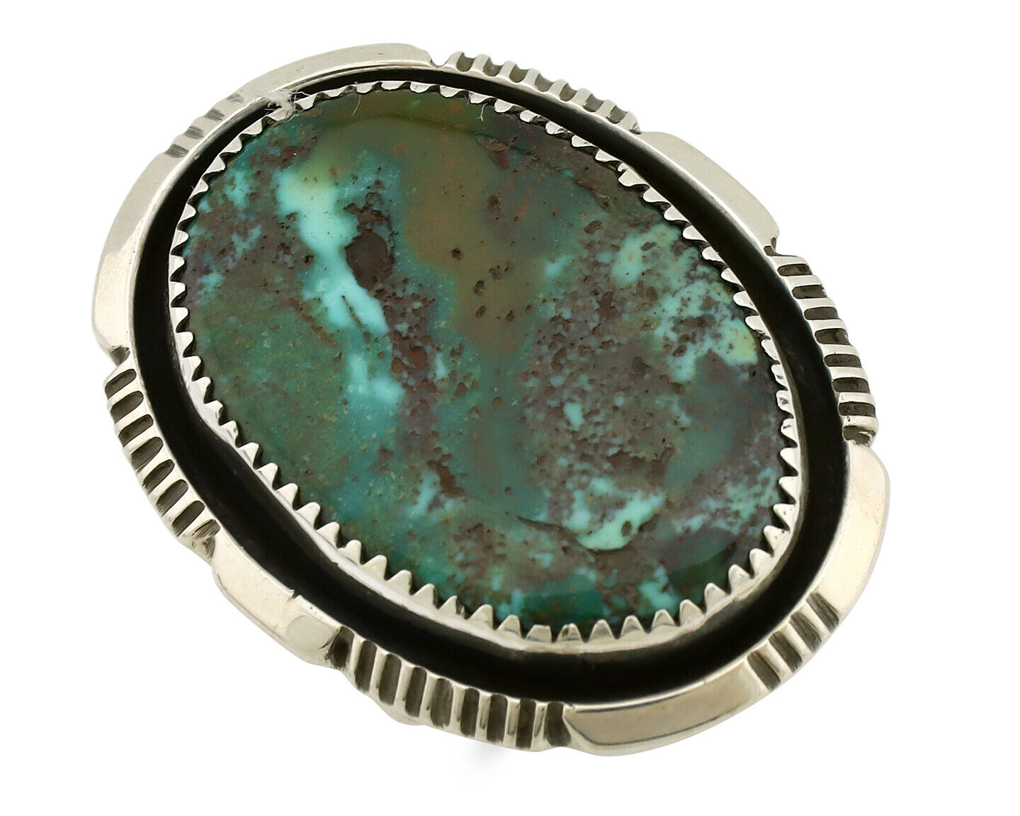 Navajo Ring 925 Silver Natural Southwest Turquoise Signed William Denetdale C80s