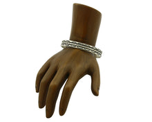 Navajo Bracelet .925 Silver Handmade Hand Stamped Signed Artist C Montoya C.80s