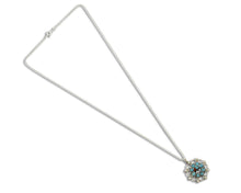 Women's Zuni Pendant Inlaid Gemstone .925 Silver Necklace C.80's