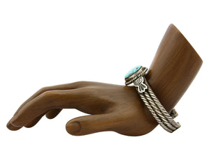 Navajo Bracelet .925 Silver Globe Turquoise Native American C.80's