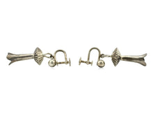 Navajo Handmade Concho Earrings .925 Silver Native American Artist C.80's