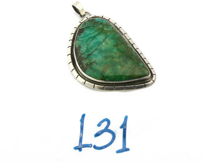 Navajo Pendant .925 Silver Natural Slab Turquoise Native Artist C.80's