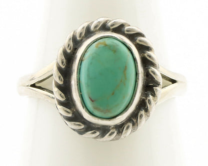 Navajo Ring .925 Silver Kingman Turquoise Artist Signed Gecko C.90's