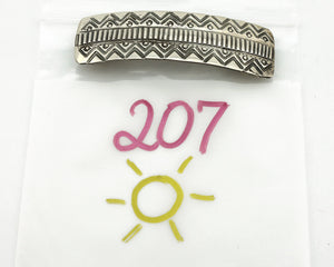 Women's Navajo Hair Clip Barrette .925 Silver Hand Stamped Native Artist C.80's