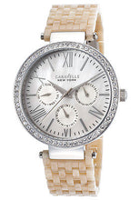 NEW CARAVELLE NEW YORK LADIES DAY DATE CRYSTAL WATCH # 43N102 MSRP $125 Resin