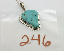Navajo Pendant .925 Silver Blue Turquoise Artist Signed Rose Abeyta C.80's