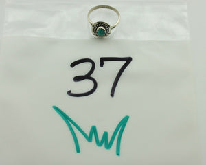 Navajo Ring .925 Silver Natural Blue Turquoise Artist Signed SN C.80's