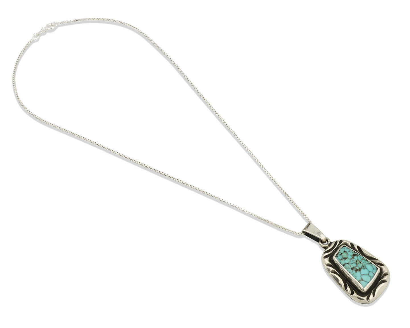 Navajo Necklace .925 Silver Spiderweb Turquoise Signed C Montoya C.1980's