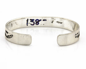 Navajo Bracelet .925 Silver Hand Stamped Artist Native American C.80's