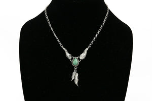 C. 1990 Navajo Handmade .925 Silver & Natural Malachite Necklace