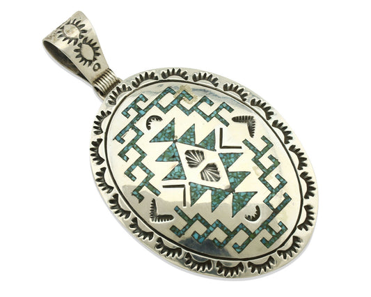 Navajo Necklace .925 Silver Kingman Turquoise Stanley Bain C.80's