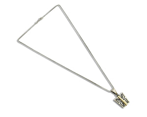Women's Navajo Necklace .925 Silver & 14k SOLID Gold Artist C.80's Butterfly