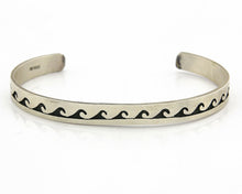 Navajo Bracelet .925 Silver Southwest Wave Cuff Artist Native C.80's
