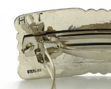 Navajo Hair Clip Barrette .925 Silver Hand Stamped Artist Signed Harold Tom C80s