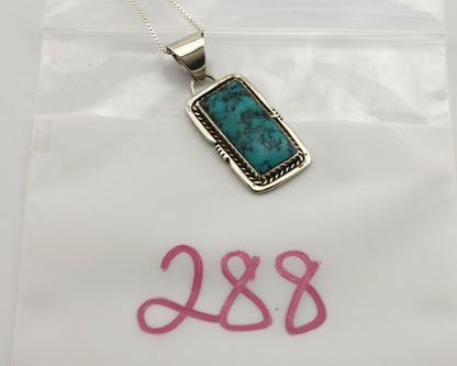 Navajo Necklace .925 Silver Kingman Turquoise Signed AB C.1980's