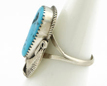 Navajo Ring 925 Silver Sleeping Beauty Turquoise Artist Signed Morris C.80's