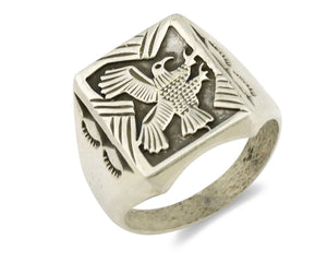 Navajo Eagle Ring .925 Silver Handmade Native American Artist C.1980's