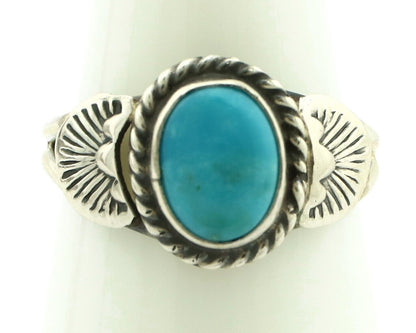 Navajo Ring 925 Silver Natural Blue Turquoise Native Artist C.80's