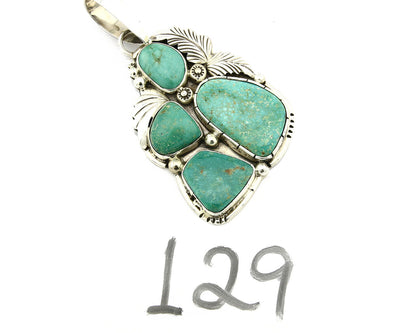 Navajo Pendant .925 Silver Turquoise Signed Artist Lee Bennett C.80's