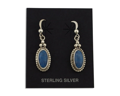 Navajo Earrings 925 Silver Natural Royal Blue Lapis Native American Artist C90s