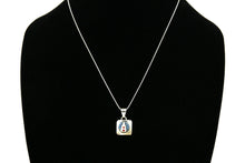Women's Zuni Necklace .925 Silver Inlaid Gemstones Signed Cathy A.B.