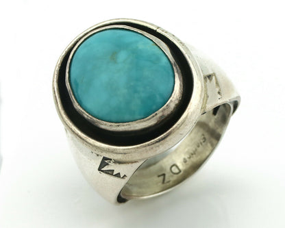 Navajo Blue Gem Turquoise Silver Artist Signed DZ C.80's