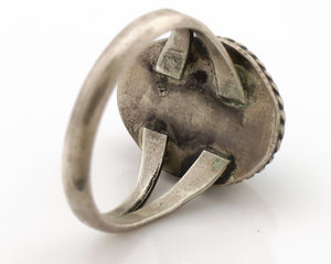 Navajo Ring .925 Silver Natural Blue Turquoise Native American Artist C.1980's
