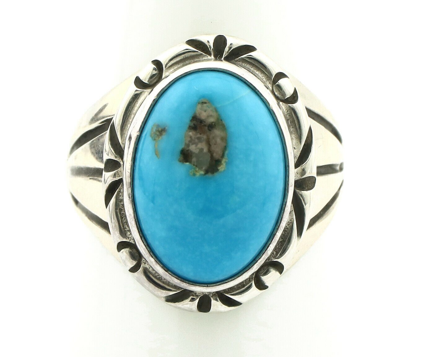 Navajo Ring .925 Silver Blue Southwest Turquoise Native Artist C.80's