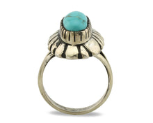 Navajo Ring .925 Silver Natural Mined Turquoise Artist Signed M Montoya C.80's